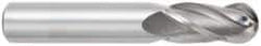 OSG - 1" Diam, 2-1/4" LOC, 4 Flute Solid Carbide Ball End Mill - TiCN Finish, Single End, 5" OAL, 1" Shank Diam, Spiral Flute - Americas Industrial Supply