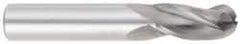OSG - 1" Diam, 1-1/2" LOC, 3 Flute Solid Carbide Ball End Mill - Uncoated, Single End, 4" OAL, 1" Shank Diam, Spiral Flute - Americas Industrial Supply