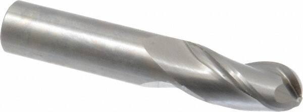 OSG - 5/8" Diam, 1-1/4" LOC, 3 Flute Solid Carbide Ball End Mill - Uncoated, Single End, 3-1/2" OAL, 5/8" Shank Diam, Spiral Flute - Americas Industrial Supply