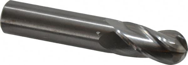 OSG - 16mm Diam, 32mm LOC, 4 Flute Solid Carbide Ball End Mill - Uncoated, Single End, 89mm OAL, 16mm Shank Diam, Spiral Flute - Americas Industrial Supply
