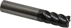 OSG - 5/8", 1-1/4" LOC, 5/8" Shank Diam, 3-1/2" OAL, 5 Flute, Solid Carbide Square End Mill - Single End, TiAlN Finish, Spiral Flute, 45° Helix, Centercutting, Right Hand Cut, Right Hand Flute, Series HP455 - Americas Industrial Supply
