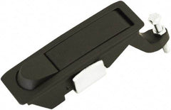 Made in USA - 4.29" Long x 1.61" Wide x 3.31" High, Lever Latch - Zinc Plated Steel, with Black Powder Coat Finish - Americas Industrial Supply