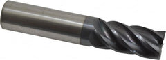Accupro - 3/4", 1-5/8" LOC, 3/4" Shank Diam, 4" OAL, 5 Flute, Solid Carbide Square End Mill - Single End, nACRo Finish, Spiral Flute, Variable° Helix, Centercutting, Right Hand Cut, Right Hand Flute - Americas Industrial Supply