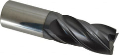 Accupro - 1", 2" LOC, 1" Shank Diam, 4" OAL, 4 Flute, Solid Carbide Square End Mill - Single End, nACRo Finish, Spiral Flute, Variable° Helix, Centercutting, Right Hand Cut, Right Hand Flute - Americas Industrial Supply