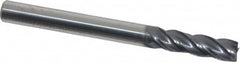 Accupro - 3/16", 5/8" LOC, 3/16" Shank Diam, 2" OAL, 4 Flute, Solid Carbide Square End Mill - Single End, nACRo Finish, Spiral Flute, Variable° Helix, Centercutting, Right Hand Cut, Right Hand Flute - Americas Industrial Supply