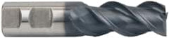 Accupro - 1", 2" LOC, 1" Shank Diam, 4-1/2" OAL, 3 Flute, Powdered Metal Square End Mill - Single End, TiAlN Finish, Spiral Flute, 45° Helix, Centercutting, Right Hand Cut, Right Hand Flute - Americas Industrial Supply