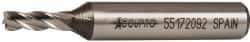 Accupro - 3/16", 1/2" LOC, 3/8" Shank Diam, 2-3/8" OAL, 4 Flute, Powdered Metal Square End Mill - Single End, Uncoated, Spiral Flute, 30° Helix, Centercutting, Right Hand Cut, Right Hand Flute - Americas Industrial Supply