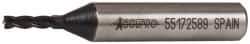 Accupro - 1/8", 3/8" LOC, 3/8" Shank Diam, 2-5/16" OAL, 4 Flute, Powdered Metal Square End Mill - Single End, TiAlN Finish, Spiral Flute, 30° Helix, Centercutting, Right Hand Cut, Right Hand Flute - Americas Industrial Supply