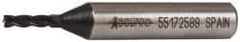 Accupro - 1/8", 3/8" LOC, 3/8" Shank Diam, 2-5/16" OAL, 4 Flute, Powdered Metal Square End Mill - Single End, TiAlN Finish, Spiral Flute, 30° Helix, Centercutting, Right Hand Cut, Right Hand Flute - Americas Industrial Supply