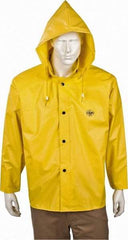 MCR Safety - Size M, Yellow, Rain Jacket - Attached Hood - Americas Industrial Supply