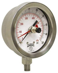 Winters - 2-1/2" Dial, 1/4 Thread, 0-60 Scale Range, Pressure Gauge - Lower Connection Mount, Accurate to 1% of Scale - Americas Industrial Supply