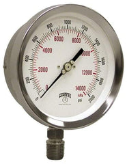Winters - 4" Dial, 1/4 Thread, 0-400 Scale Range, Pressure Gauge - Lower Connection Mount, Accurate to 1% of Scale - Americas Industrial Supply