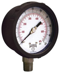 Winters - 4" Dial, 1/4 Thread, 0-160 Scale Range, Pressure Gauge - Lower Connection Mount, Accurate to 1% of Scale - Americas Industrial Supply