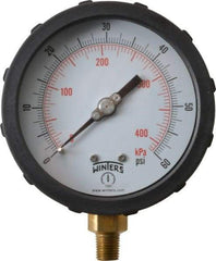 Winters - 4" Dial, 1/4 Thread, 0-60 Scale Range, Pressure Gauge - Lower Connection Mount, Accurate to 1% of Scale - Americas Industrial Supply