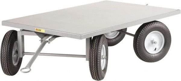 Little Giant - 2,000 Lb Capacity Steel Tracking Trailer - Steel Deck, 36" OAW, Mold On Rubber Casters - Americas Industrial Supply