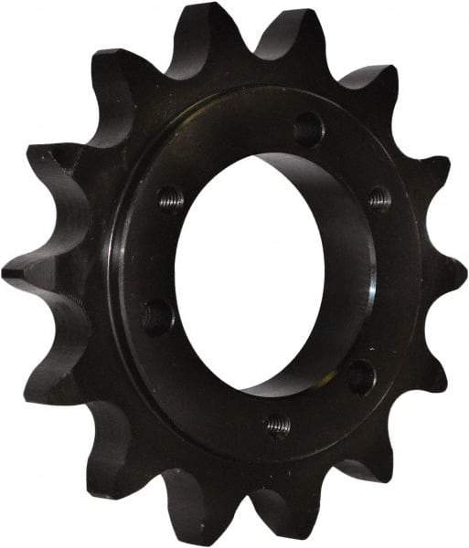 U.S. Tsubaki - 16 Teeth, 1/2" Chain Pitch, Chain Size 40, QD Sprocket - 1-1/4" Bore Diam, 2.81" Outside Diam - Americas Industrial Supply
