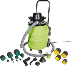 Greenlee - 12 Gal Plastic Tank, Electric Powered Power Fishing Blower/Wet/Dry Vacuum System - 120 Volt, 11.8 Amps, 15' Hose Fitting, Washable Stainless Steel, Accessories Included - Americas Industrial Supply