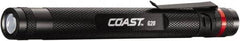 Coast Cutlery - White LED Bulb, 18 Lumens, Industrial/Tactical Flashlight - Black Aluminum Body, 2 AAA Batteries Included - Americas Industrial Supply