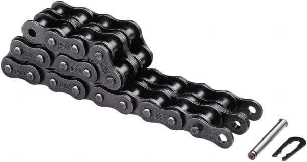 U.S. Tsubaki - 1/2" Pitch, ANSI 40, Solid Roller Chain - Chain No. 40, 3,416 Lb. Capacity, 5/16" Roller Diam, 5/16" Roller Width - Americas Industrial Supply