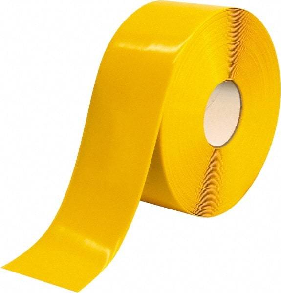 PRO-SAFE - Yellow Solid Color PVC Tape - 4" Wide x 100' Long x 50 mil Thick, General Traffic - Americas Industrial Supply