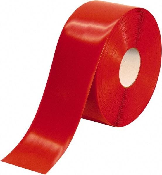 PRO-SAFE - Red Solid Color PVC Tape - 4" Wide x 100' Long x 50 mil Thick, General Traffic - Americas Industrial Supply