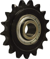 U.S. Tsubaki - 18 Tooth, 3.14" Outside Diam, Carbon Steel, Chain Idler Sprocket - Chain Size 40, 0.638" Bore Diam - Americas Industrial Supply