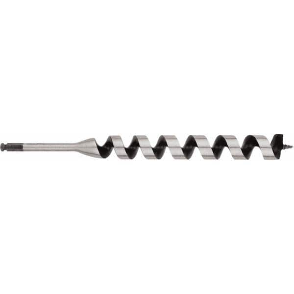 Irwin - 1-1/2", 7/16" Diam Hex Shank, 17" Overall Length with 15" Twist, Ship Auger Bit - Americas Industrial Supply