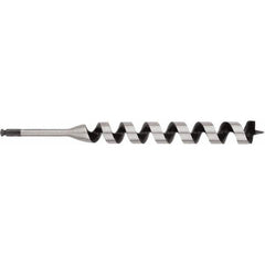 Irwin - 1-1/2", 7/16" Diam Hex Shank, 17" Overall Length with 15" Twist, Ship Auger Bit - Americas Industrial Supply