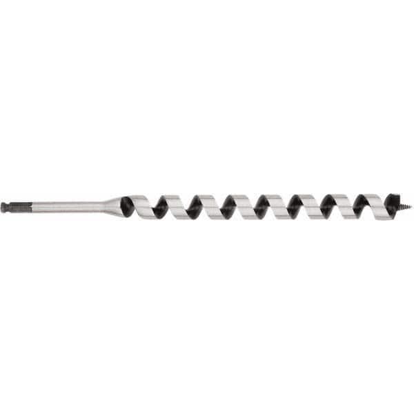Irwin - 1-1/8", 7/16" Diam Hex Shank, 17" Overall Length with 15" Twist, Ship Auger Bit - Americas Industrial Supply