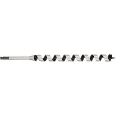 Irwin - 1-1/8", 7/16" Diam Hex Shank, 17" Overall Length with 15" Twist, Ship Auger Bit - Americas Industrial Supply