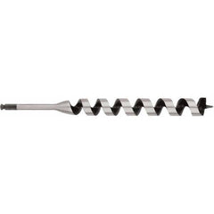 Irwin - 1-3/8", 3/8" Diam Hex Shank, 17" Overall Length with 15" Twist, Ship Auger Bit - Americas Industrial Supply