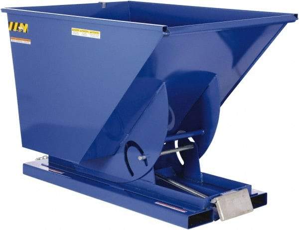 Vestil - 4,000 Lb Load Capacity, 1-1/2 Cu Yd, Steel Self-Dumping Hopper - 43-9/16" Wide x 68-3/8" Long x 51-13/16" High, Blue - Americas Industrial Supply