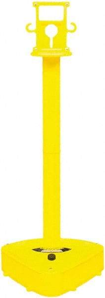 PRO-SAFE - 46-1/2" High, 3" Pole Diam, Warning Post - 55-1/4" Base Diam, Triangle Plastic Base, Yellow Plastic Post, For Outdoor Use - Americas Industrial Supply