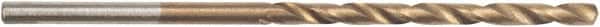 Irwin - 1/16" 135° High Speed Steel Jobber Drill - TiN Finish, Spiral Flute, Straight Shank, 1-7/8" OAL, Split Point - Americas Industrial Supply