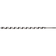 Irwin - 1/2", 7/16" Diam Hex Shank, 29" Overall Length with 24" Twist, Utility Auger Bit - Americas Industrial Supply