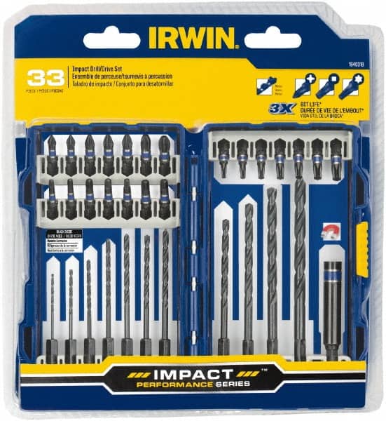 Irwin - 1/16 to 1/4", Oxide Finish, High Speed Steel Jobber Length Drill Bit Set - Americas Industrial Supply