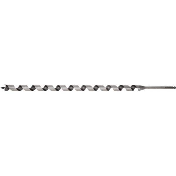 Irwin - 7/8", 7/16" Diam Hex Shank, 29" Overall Length with 24" Twist, Utility Auger Bit - Americas Industrial Supply
