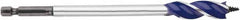 Irwin - 1/2", 1/4" Hex Shank, Bright Finish, High Speed Steel, Spade Blade Drill Bit - 2 Spurs, 6" Overall Length, 4-1/4" Shank Length, No Wire Fishing Hole - Americas Industrial Supply