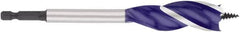 Irwin - 13/16", 1/4" Hex Shank, Bright Finish, High Speed Steel, Spade Blade Drill Bit - 2 Spurs, 6" Overall Length, 4-1/4" Shank Length, No Wire Fishing Hole - Americas Industrial Supply
