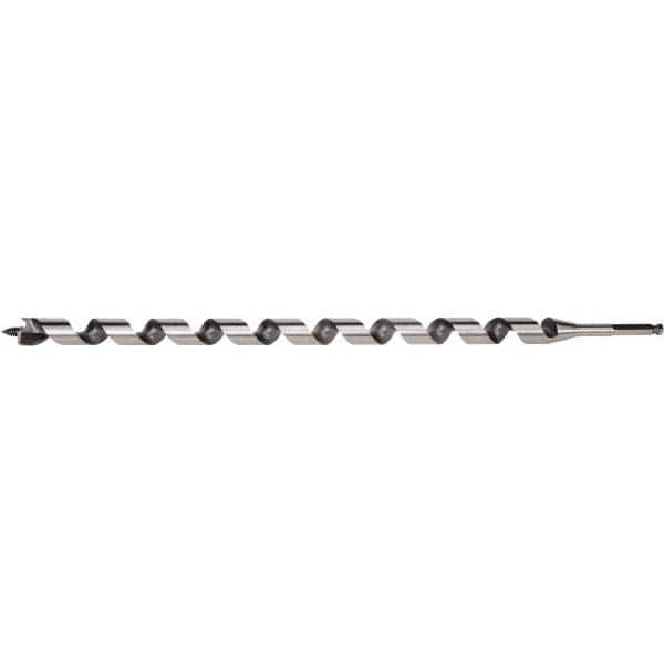 Irwin - 11/16", 5/8" Diam Hex Shank, 18" Overall Length with 15" Twist, Utility Auger Bit - Americas Industrial Supply
