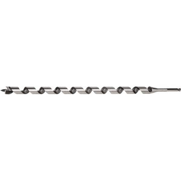 Irwin - 13/16", 5/8" Diam Hex Shank, 18" Overall Length with 15" Twist, Utility Auger Bit - Americas Industrial Supply