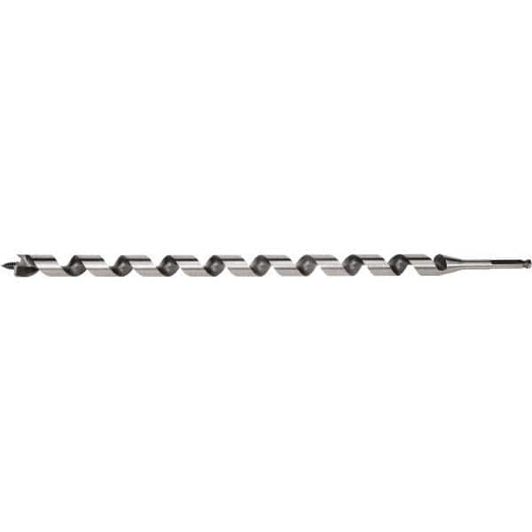 Irwin - 11/16", 5/8" Diam Hex Shank, 24" Overall Length with 21" Twist, Utility Auger Bit - Americas Industrial Supply