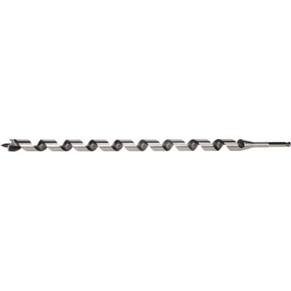 Irwin - 13/16", 5/8" Diam Hex Shank, 24" Overall Length with 21" Twist, Utility Auger Bit - Americas Industrial Supply