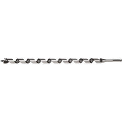 Irwin - 13/16", 5/8" Diam Hex Shank, 24" Overall Length with 21" Twist, Utility Auger Bit - Americas Industrial Supply