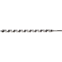 Irwin - 11/16", 7/16" Diam Hex Shank, 18" Overall Length with 15" Twist, Utility Auger Bit - Americas Industrial Supply