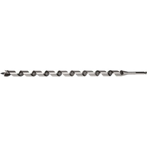 Irwin - 13/16", 7/16" Diam Hex Shank, 18" Overall Length with 15" Twist, Utility Auger Bit - Americas Industrial Supply