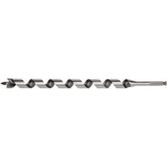 Irwin - 15/16", 7/16" Diam Hex Shank, 18" Overall Length with 15" Twist, Utility Auger Bit - Americas Industrial Supply