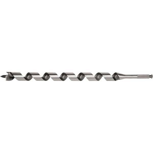 Irwin - 11/16", 7/16" Diam Hex Shank, 24" Overall Length with 21" Twist, Utility Auger Bit - Americas Industrial Supply