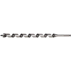 Irwin - 1-1/16", 7/16" Diam Hex Shank, 24" Overall Length with 21" Twist, Utility Auger Bit - Americas Industrial Supply