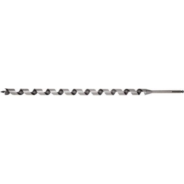 Irwin - 3/4", 7/16" Diam Hex Shank, 29" Overall Length with 24" Twist, Utility Auger Bit - Americas Industrial Supply